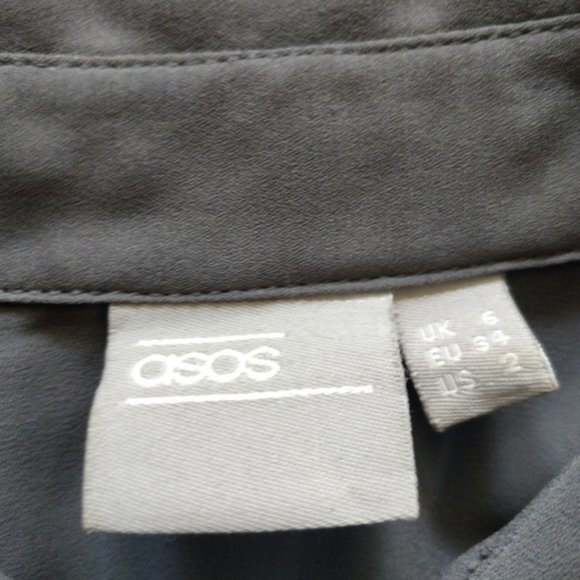 ASOS Long Sleeve Grey Button Down Business Casual Workwear Minimalist 2 Small - Picture 3 of 6
